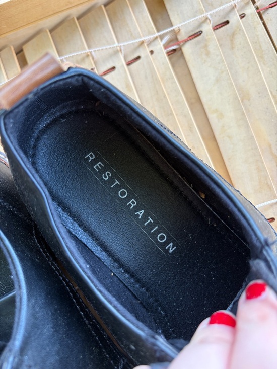 Men\'s Black Canvas & Leather Derby Shoes main image 5